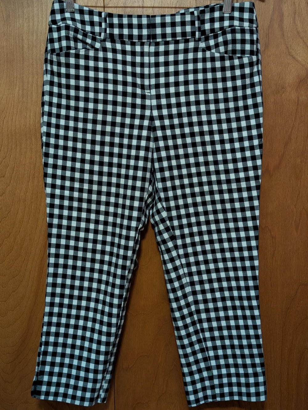 LOFT Marisa Black and White Gingham Capris